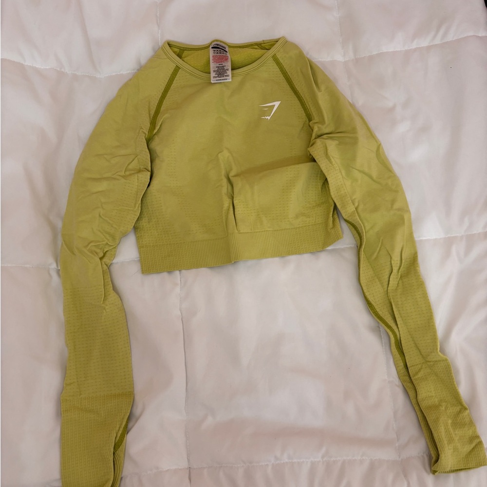 Gymshark Women's Green Long Sleeve Crop Top
